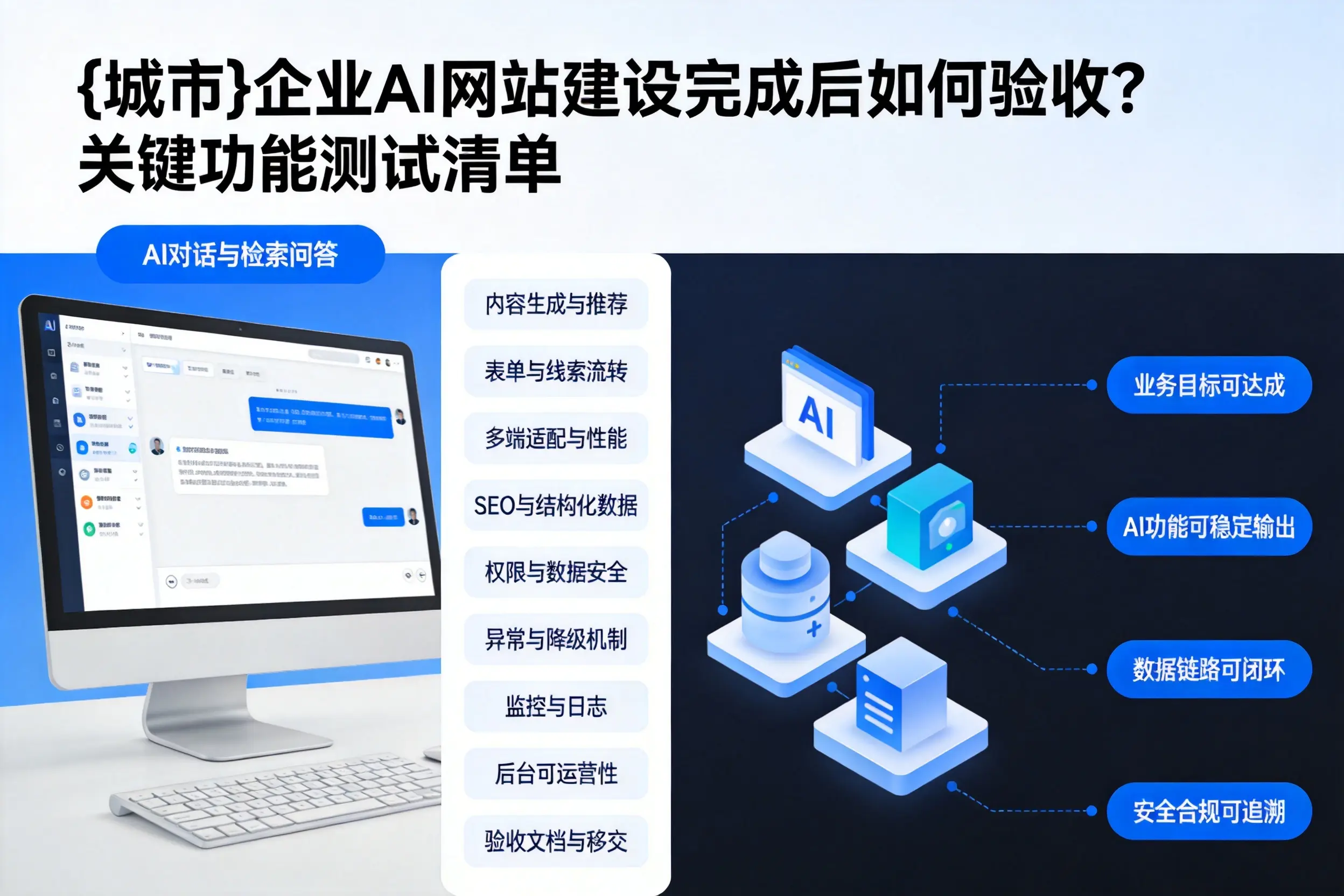 那曲企业AI网站建设完成后如何验收？关键功能测试清单