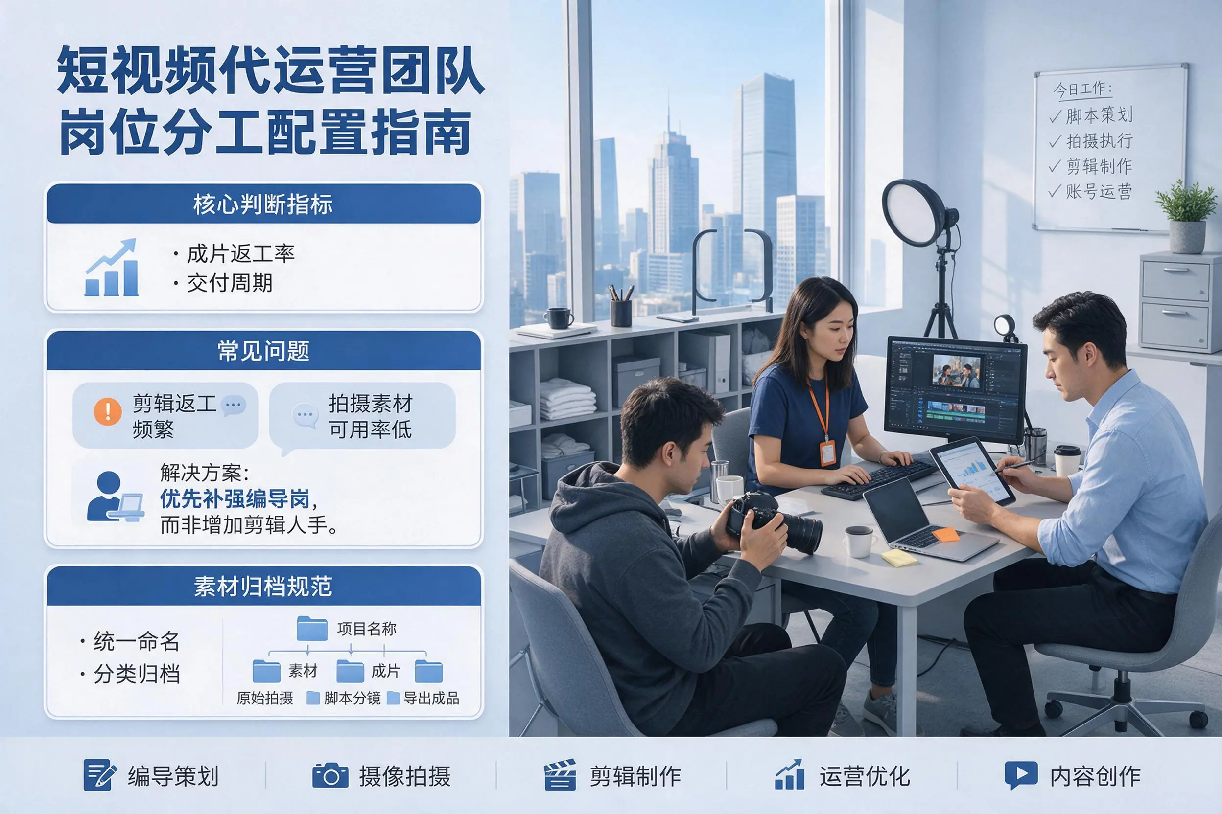 短视频代运营团队如何配置?那曲企业岗位分工科普说明