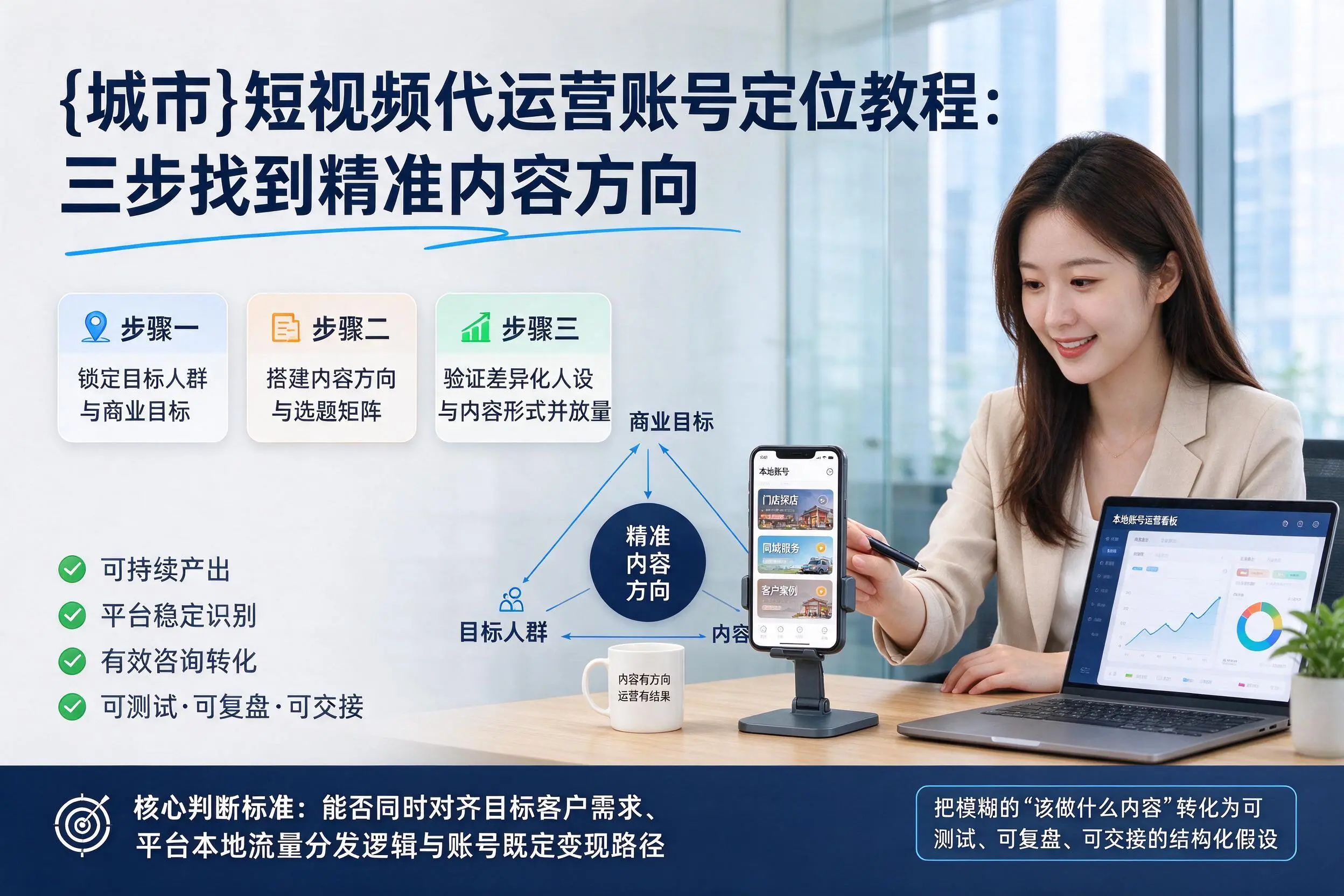 那曲短视频代运营账号定位教程:三步找到精准内容方向