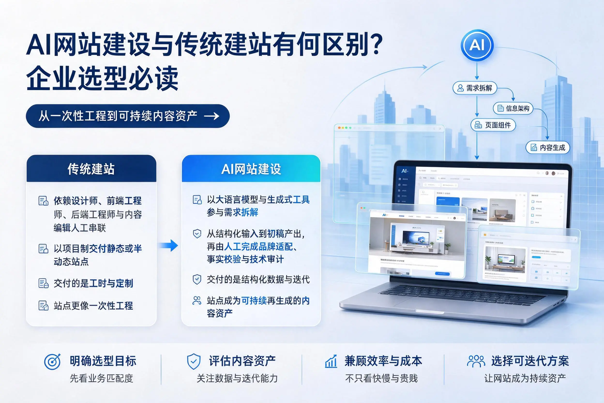 AI网站建设与传统建站有何区别?那曲企业选型必读