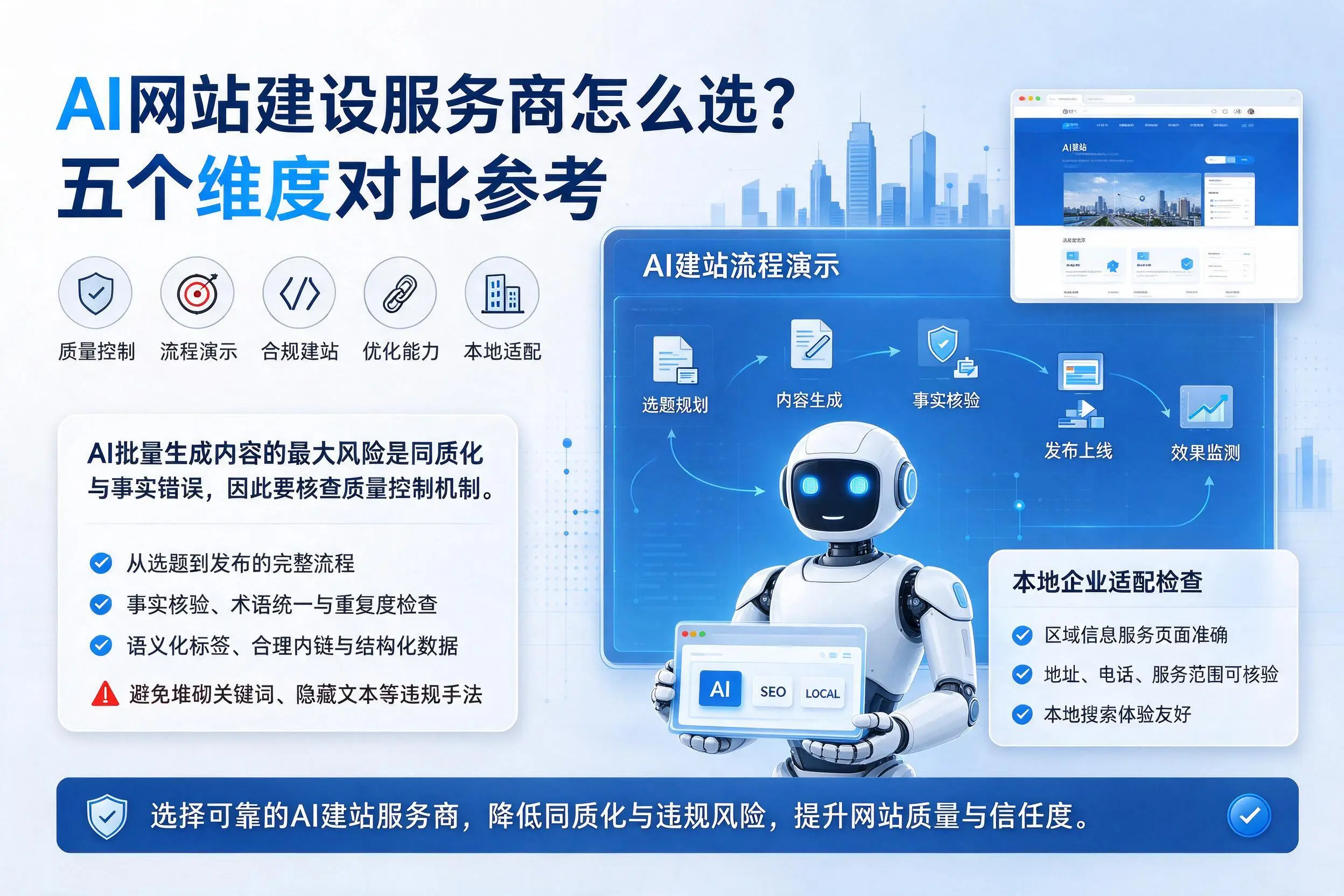 那曲AI网站建设服务商怎么选?五个维度对比参考